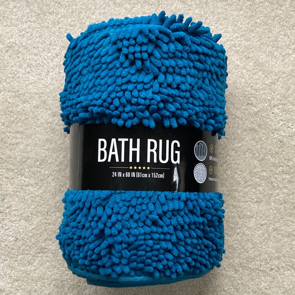 Lochas Luxury Chenille Bath Mat - Peacock Blue